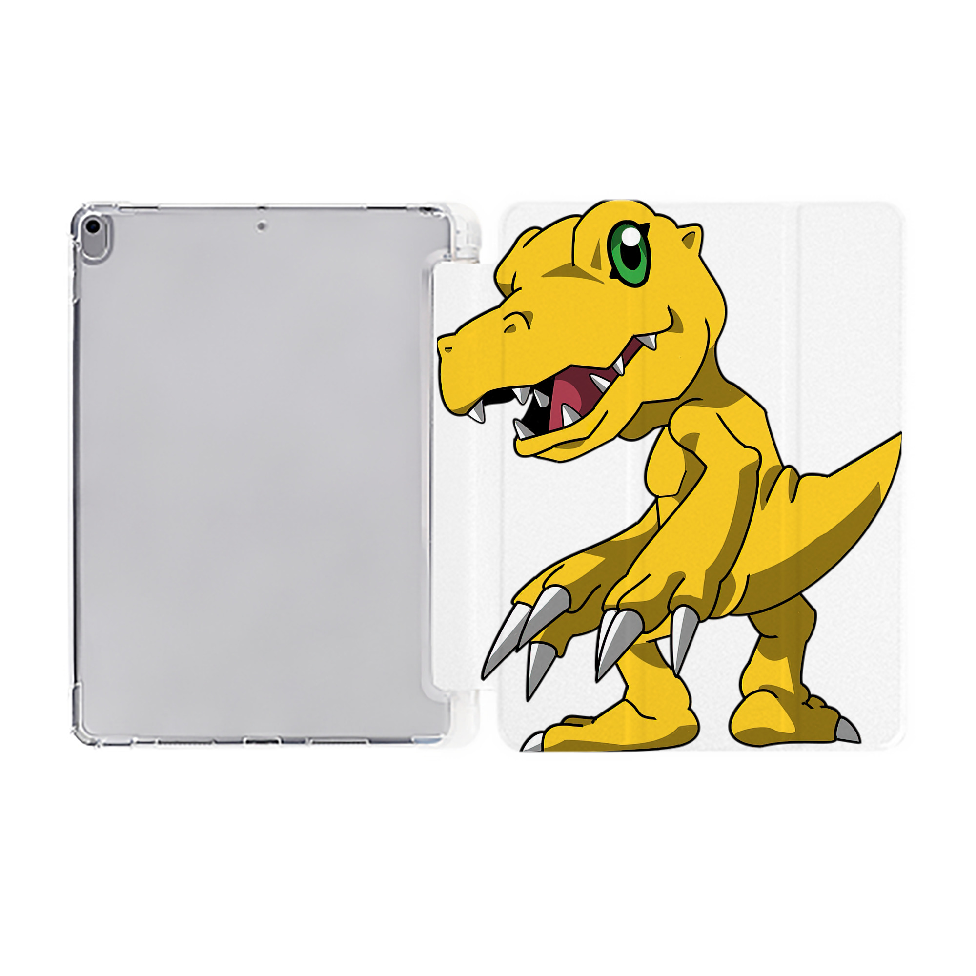 （画像用） Digimon デジタルモンスター/デジモン IPad ケース ペン収納付き 三つ折りスタンド PUレザー×シリコン 対応機種9.5/10.5/10.9インチ
